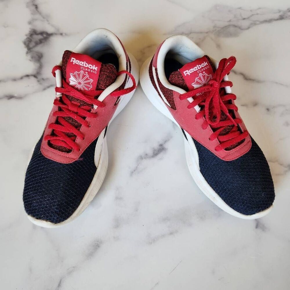 Reebok royal EC ride US junior running shoe size 7 red white blue lace up athlet